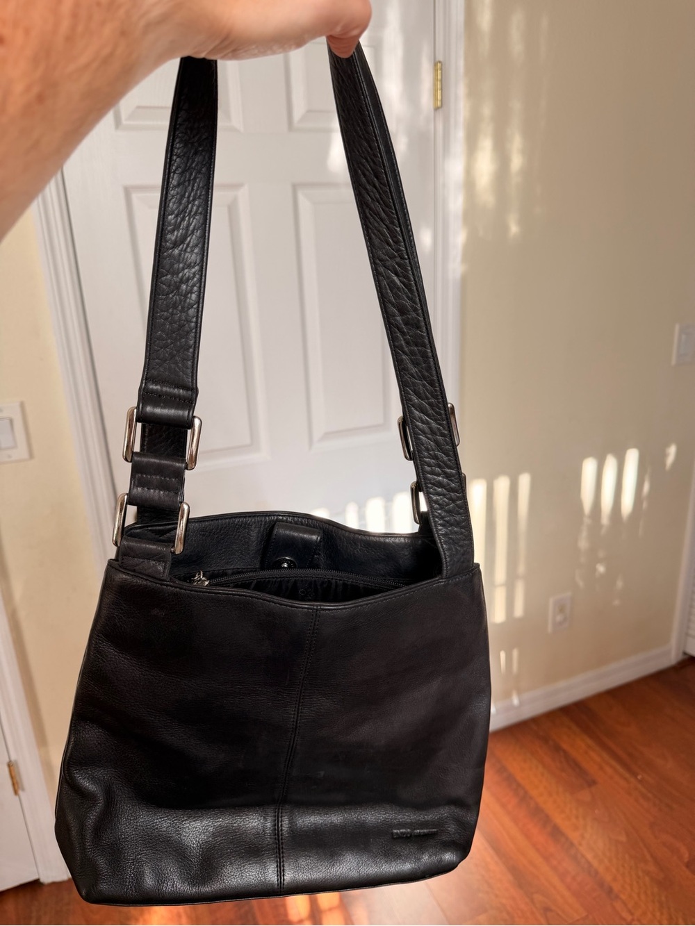 Vintage Black Leather Shoulder Bag